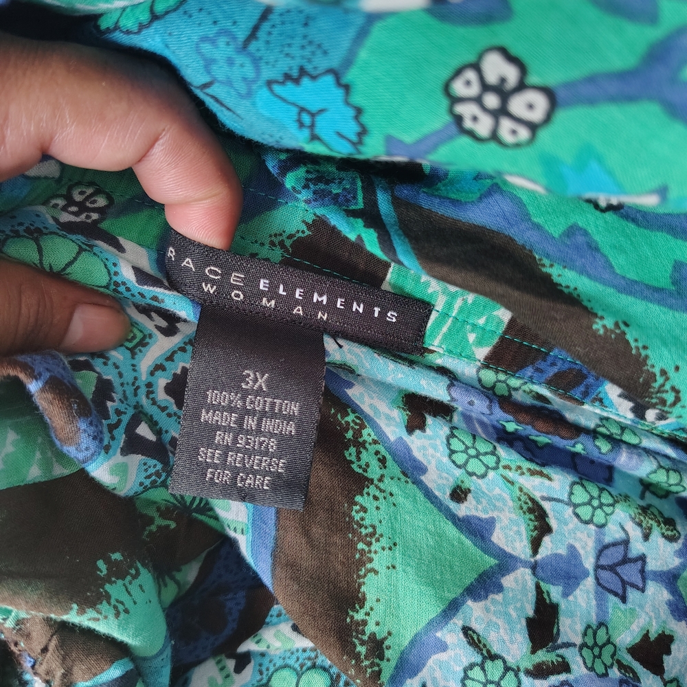 Grace Elements Teal And Black Patterned Dress - image 5